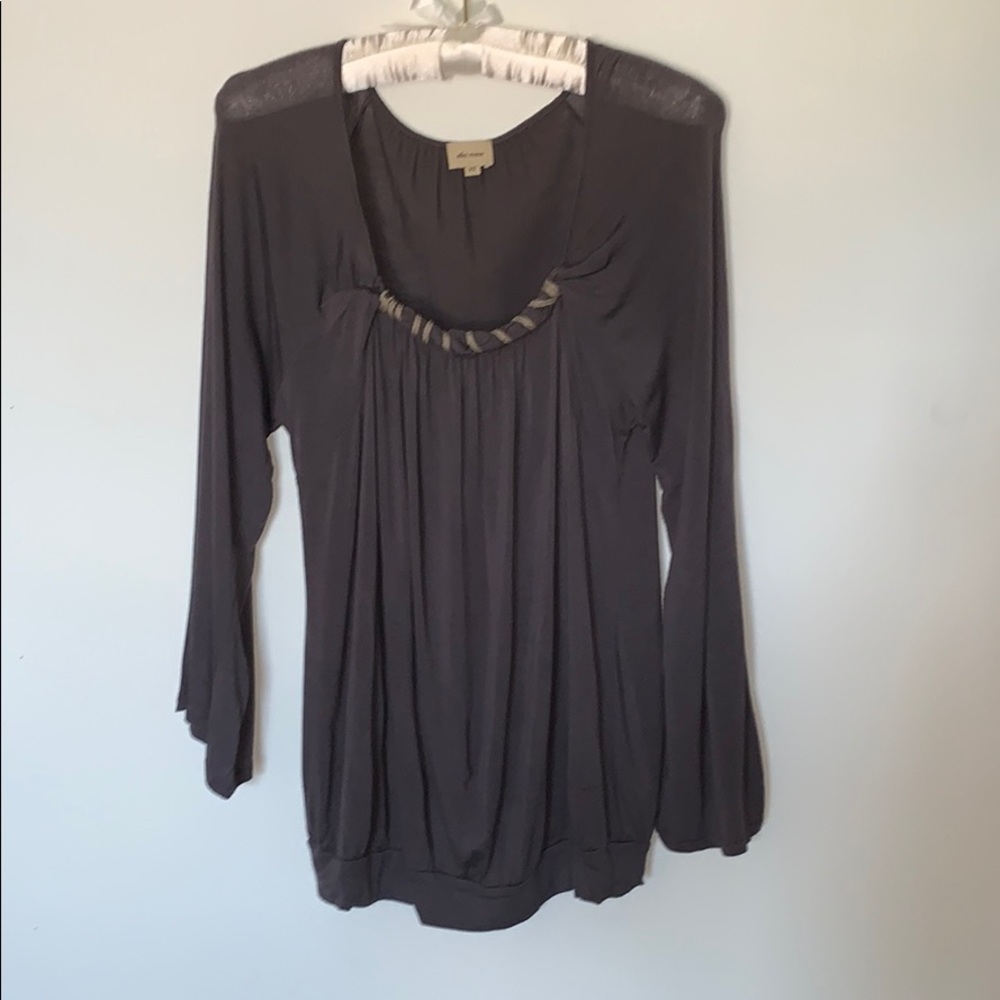 Ella Moss Charcoal Flowy Boho Blouse